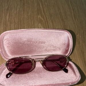 Miu Miu Burgundy Sunglasses with Gold Accents